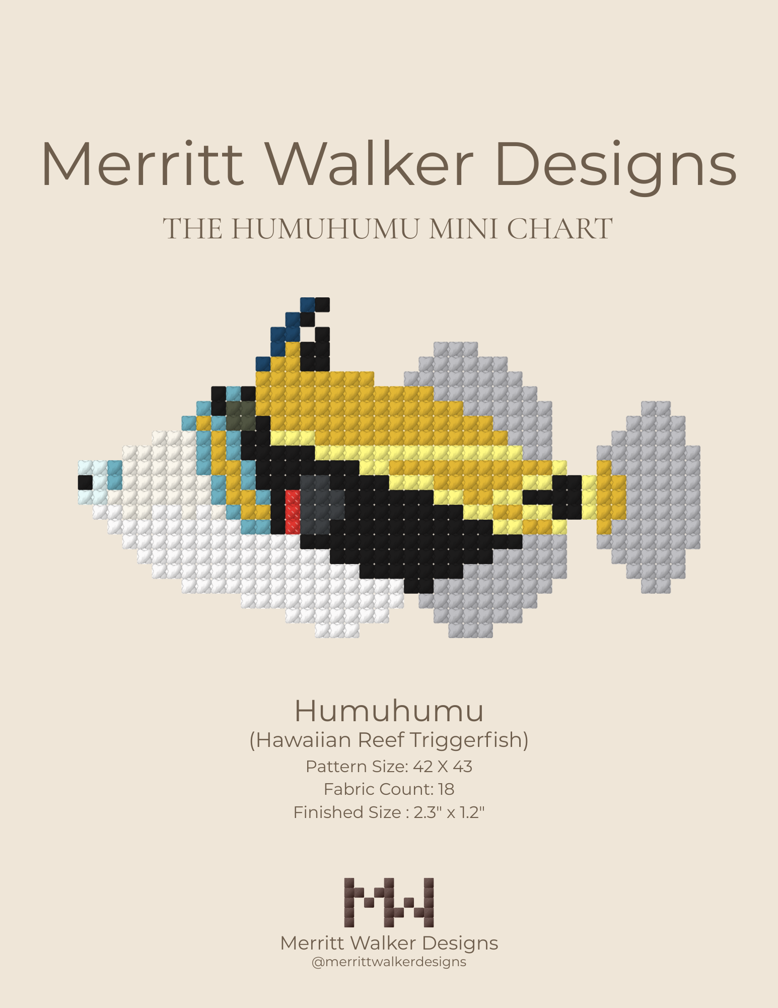 Humuhumu (Hawaiian Reef Triggerfish) — Digital Pattern