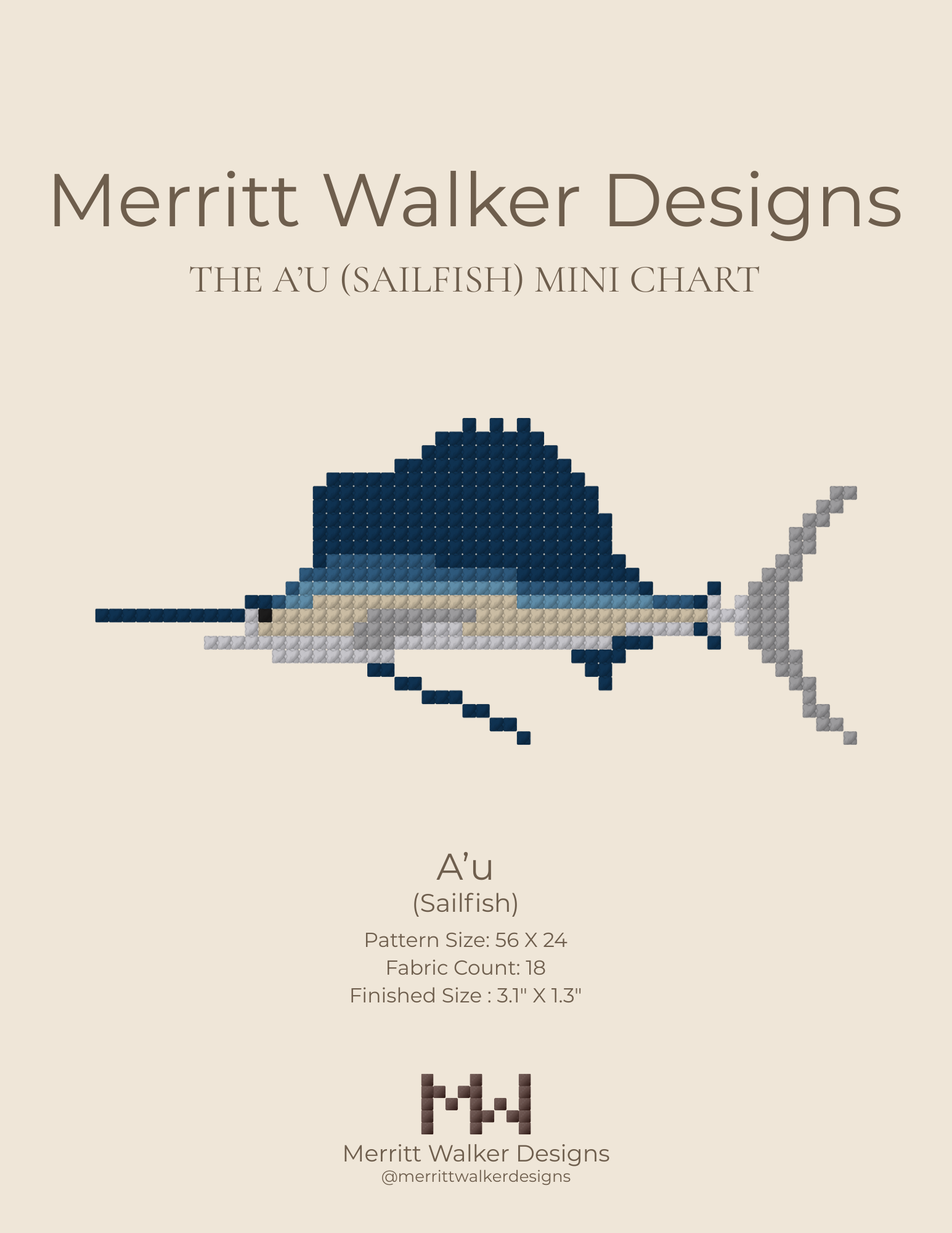 Aʻu (Sailfish) — Digital Pattern