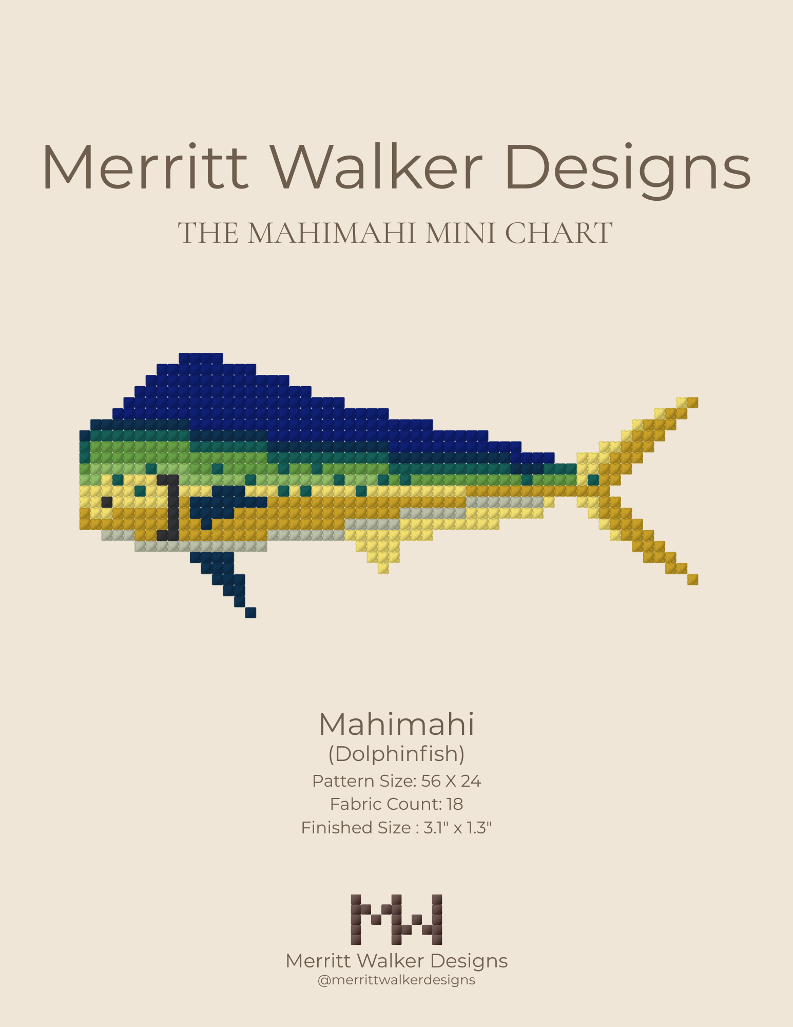 Mahimahi (Dolphinfish) — Digital Pattern