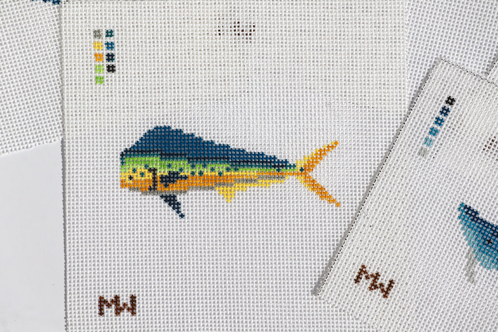 Mahimahi (Dolphinfish) Mini Needlepoint Canvas