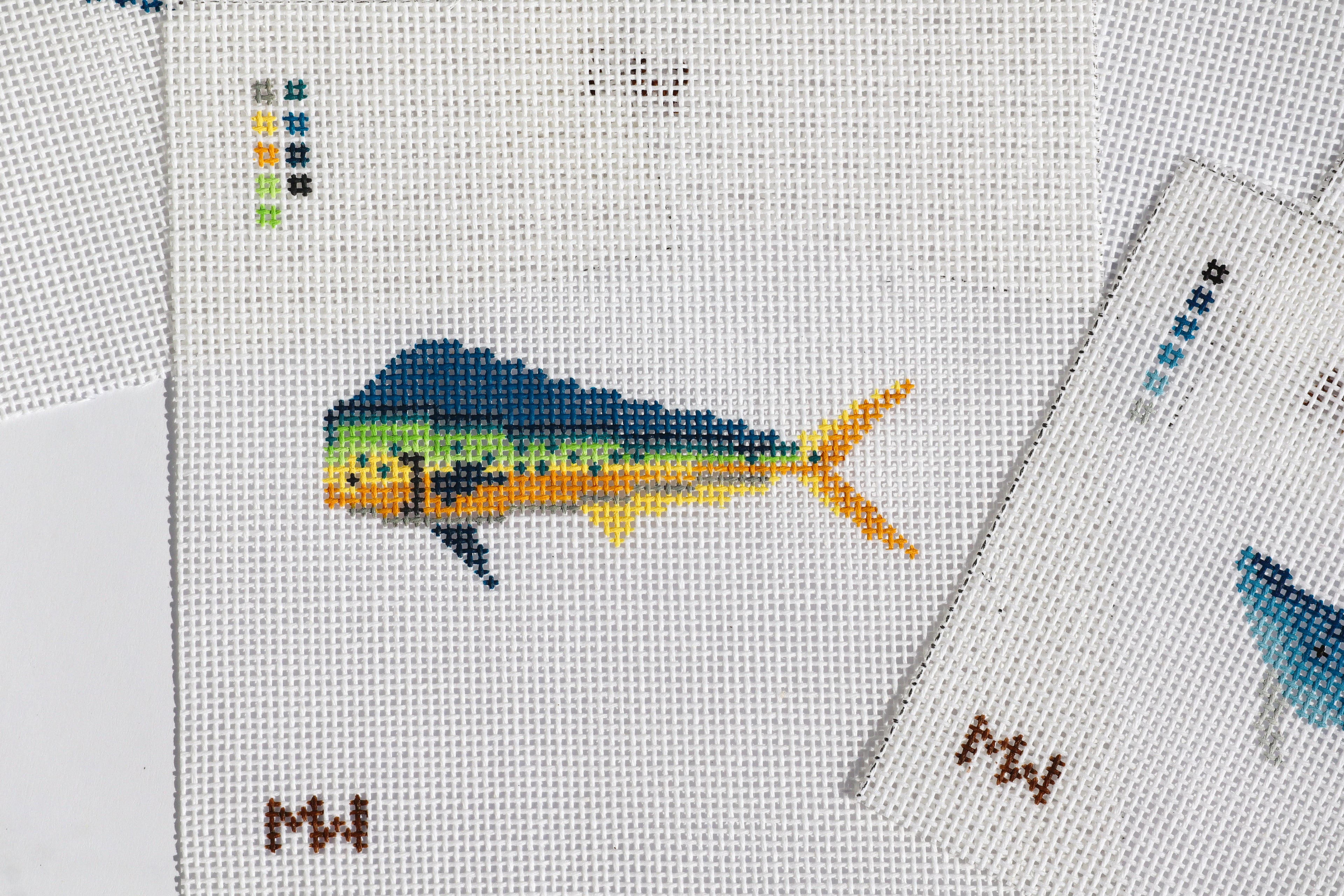 Mahimahi (Dolphinfish) Mini Needlepoint Canvas