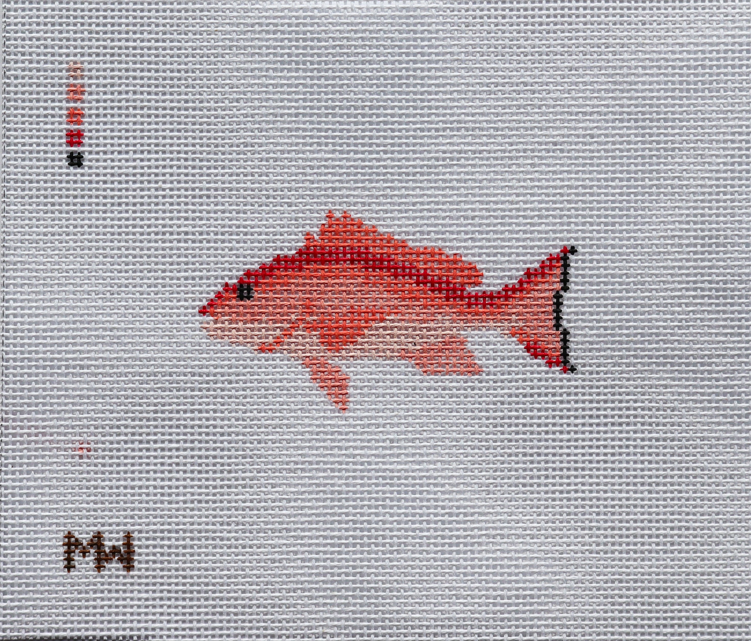 Red Snapper Mini Needlepoint Canvas