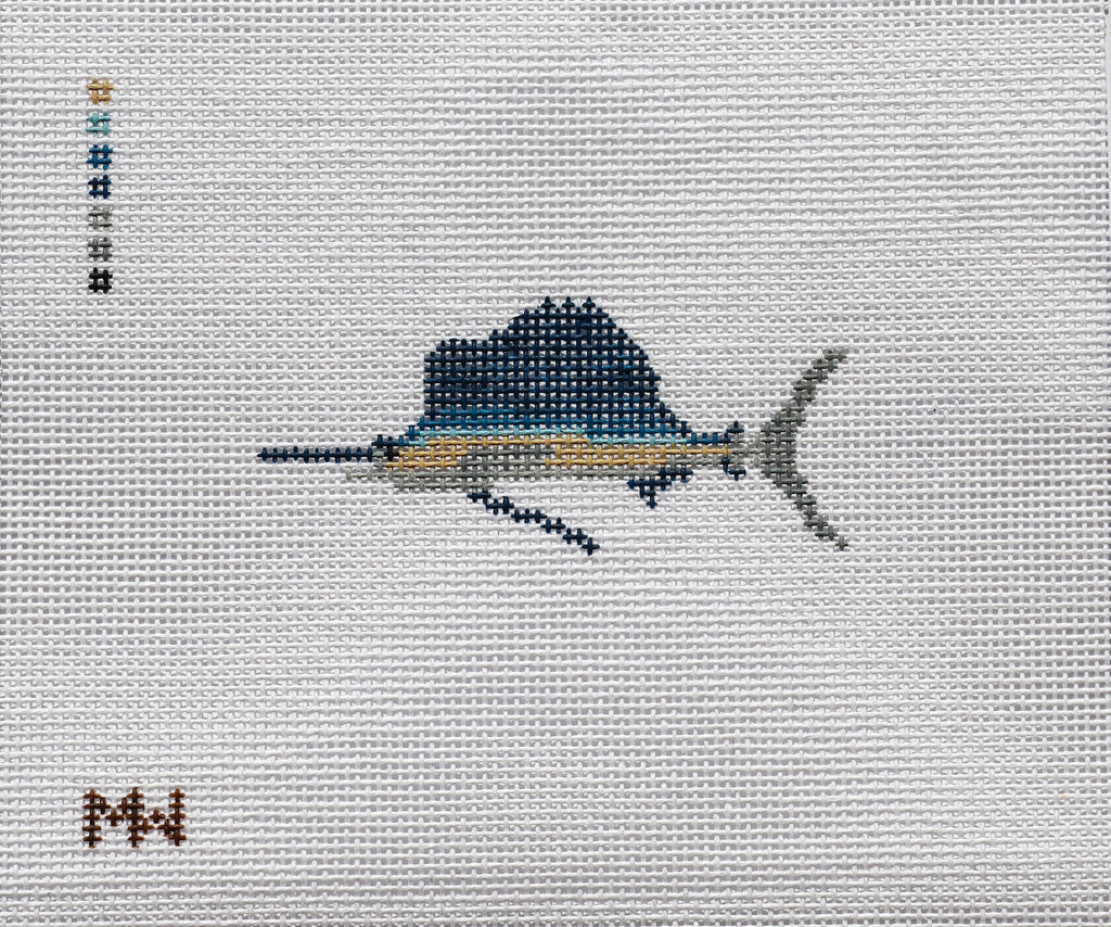 Aʻu (Sailfish) Mini Needlepoint Canvas