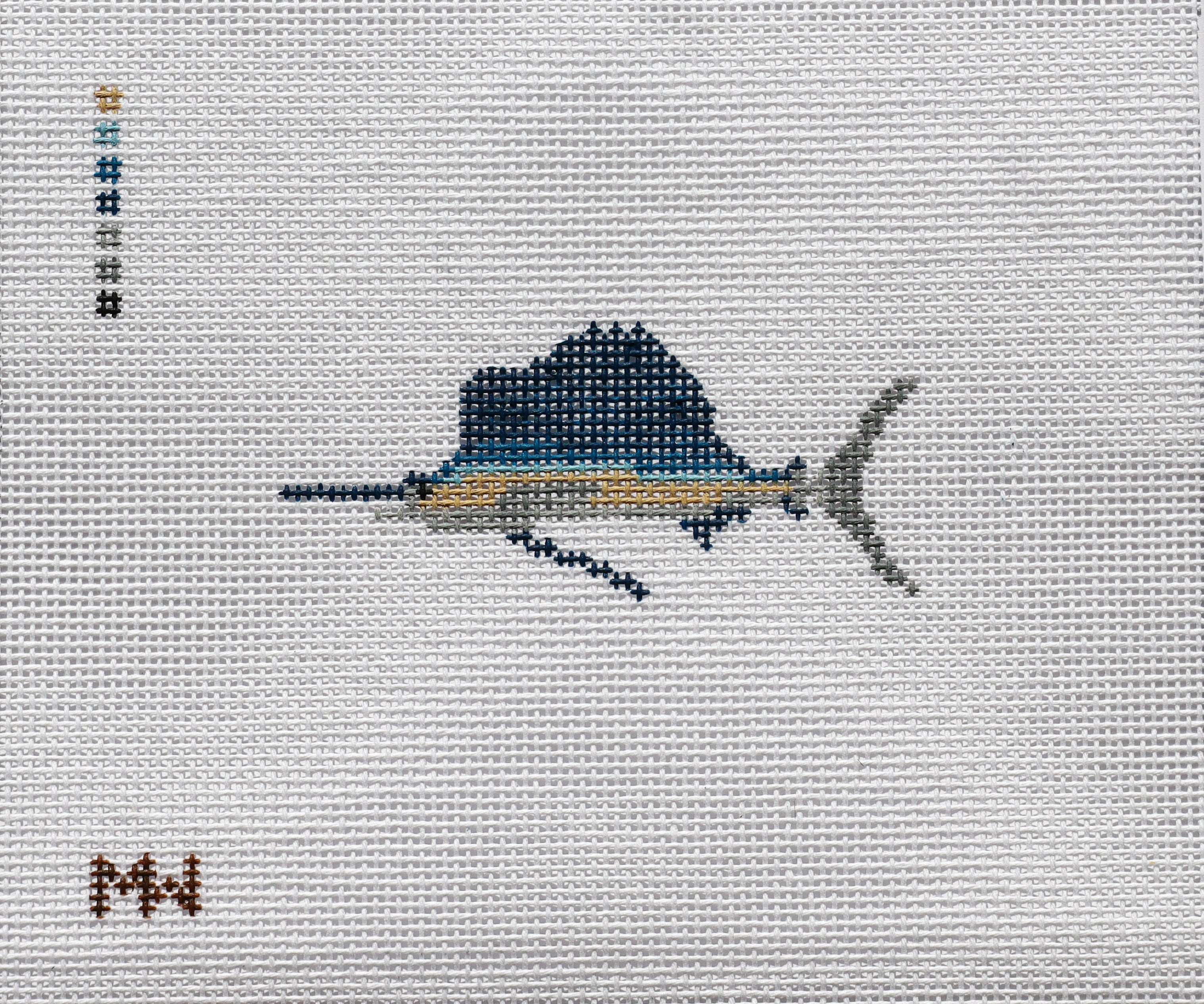 Aʻu (Sailfish) Mini Needlepoint Canvas