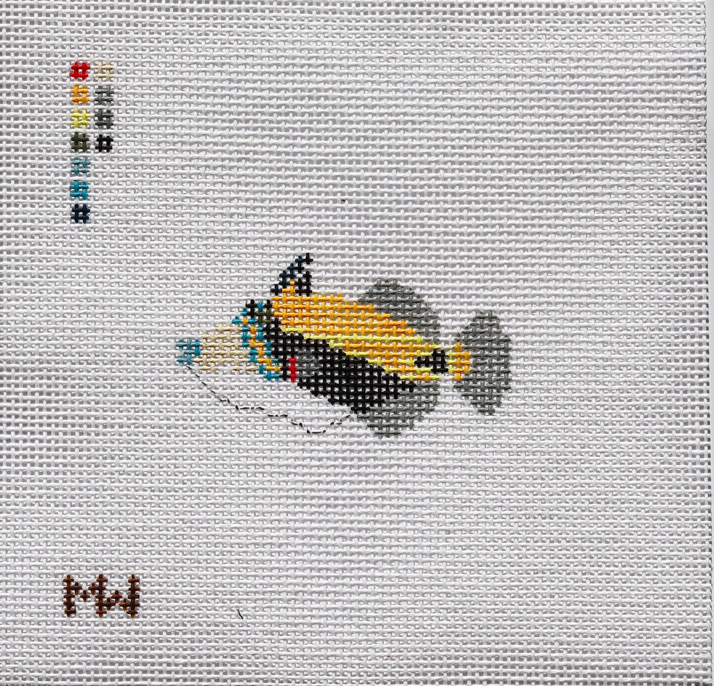 Humuhumu (Hawaiian Reef Triggerfish) Mini Needlepoint Canvas
