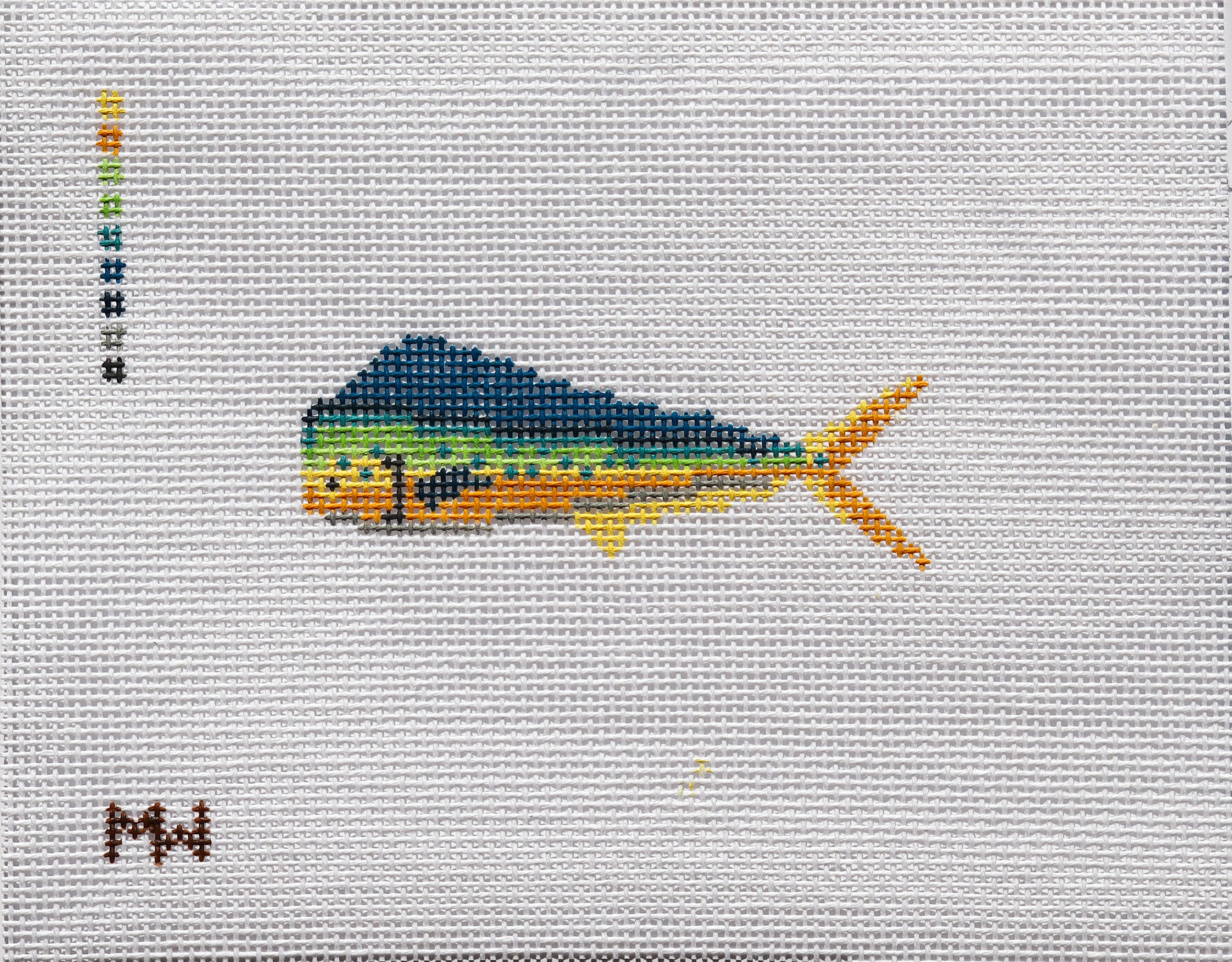 Mahimahi (Dolphinfish) Mini Needlepoint Canvas